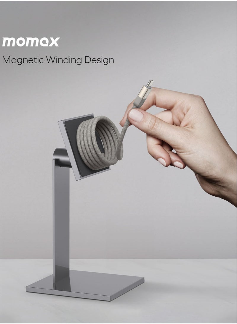 Momax - Momax Elite MAG Link 100W USB-C to USB-C Magnetic Cable [2 Meter] - Titanium - Image 1