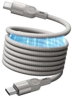 Momax Elite MAG Link 100W USB-C to USB-C Magnetic Cable [2 Meter] - Titanium