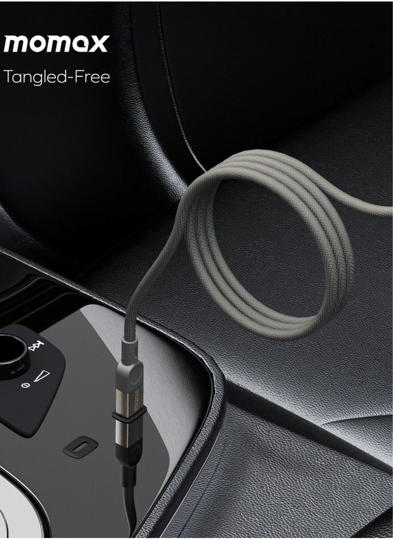 Momax - Momax Elite MAG Link 100W USB-C to USB-C Magnetic Cable [2 Meter] - Titanium - Image 1