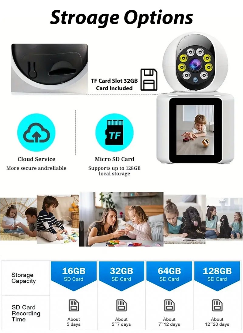 Raxoom - Video Calling Camera Smart WiFi Camera 2.8 Inch IPS Screen, Two-Way Video Talk, 1080P Wireless Camera - Image 1