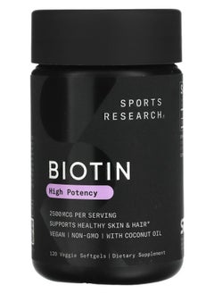 Biotin High Potency 2500 mcg 120 Veggie Softgels