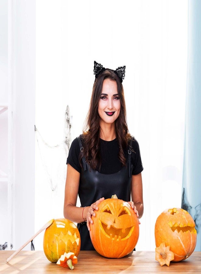 WLLHYF 2 PCS Lace Cat Ears Headband Black Halloween Costume Hairband Party Hoop Head Birthday Fancy Dress Headwear Festival Cosplay Hair Accessories for Women Girls - Image 4