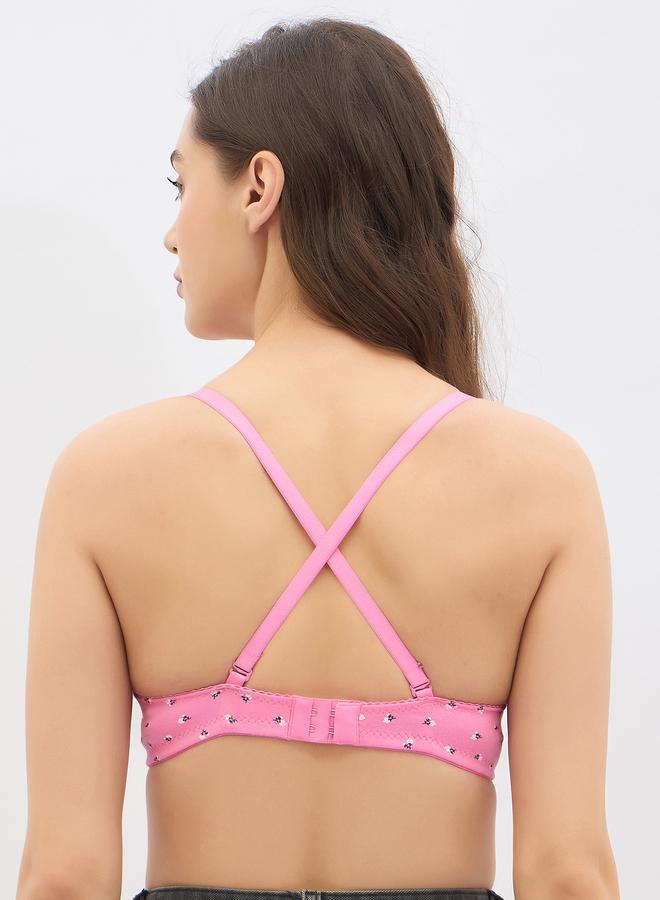 Clovia Set of 2 - Padded Non-Wired Full Coverage Floral Print T-Shirt Bra - Image 4