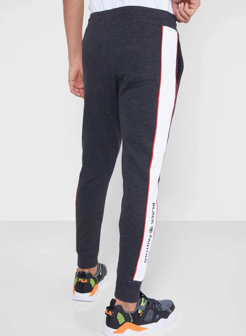 SP Characters Black Panther Side Stripe Cuffed Sweatpants