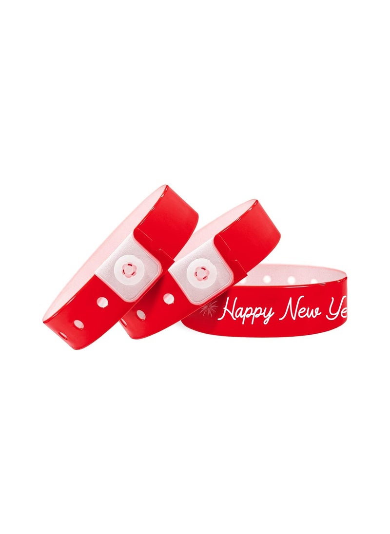 PRINTSHOP4ME - New Year Plastic Wristbands For Events–Wristbands For Parties,Concerts And Celebrations–Secure Snap Closure Design For Entry Management And Crowd Control - Image 1