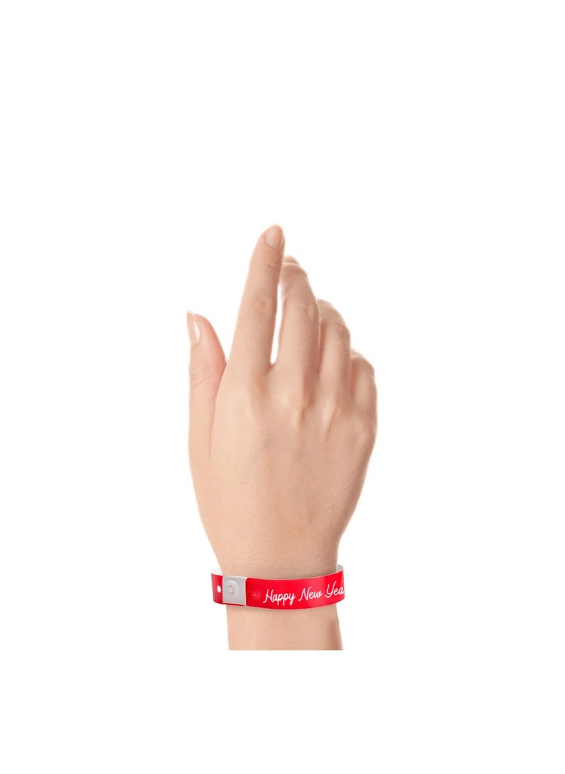 PRINTSHOP4ME - New Year Plastic Wristbands For Events–Wristbands For Parties,Concerts And Celebrations–Secure Snap Closure Design For Entry Management And Crowd Control - Image 1