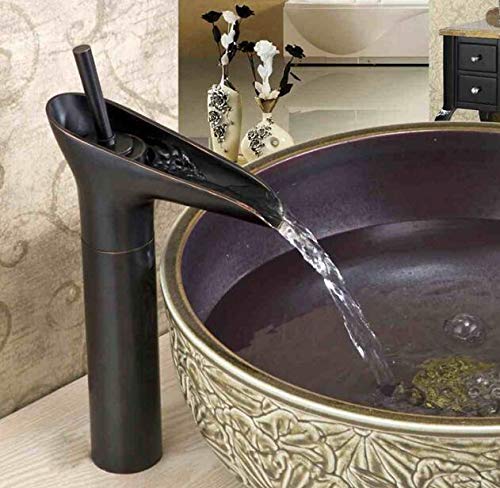 24x7 eMall Black Waterfall Basin Mixer for Bathroom Toilet Wash Basins Hot and Cold Water (Without pop-up) (Midnight Waterfall) Black, Brass Material, 12 Inches - Image 5
