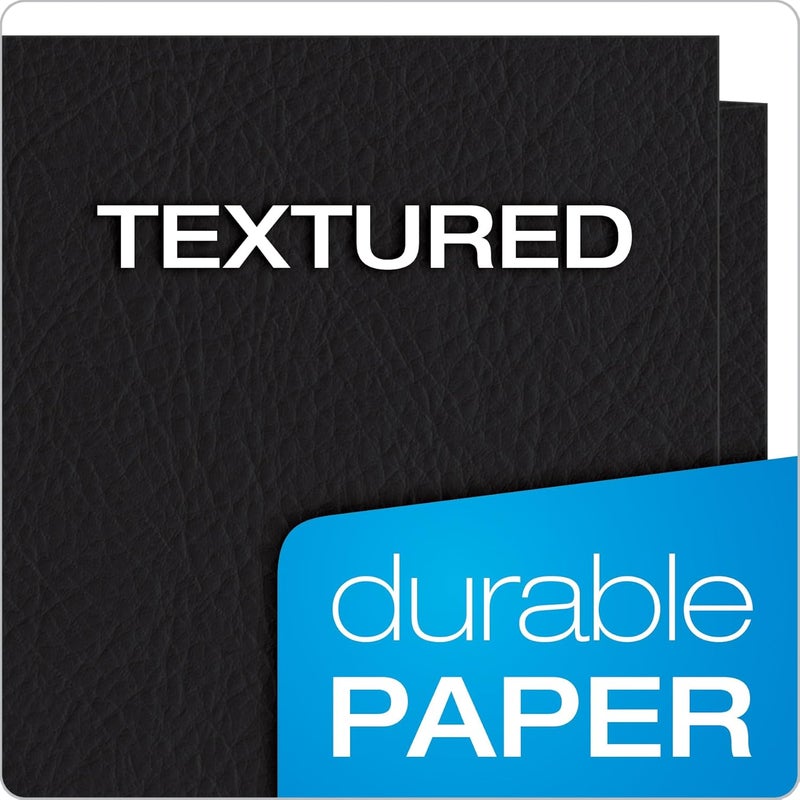 Oxford Twin-Pocket Folders, Textured Paper, Letter Size, Black, Holds 100 Sheets, Box of 25 (57506EE), 8-1/2 x 11 - Image 5