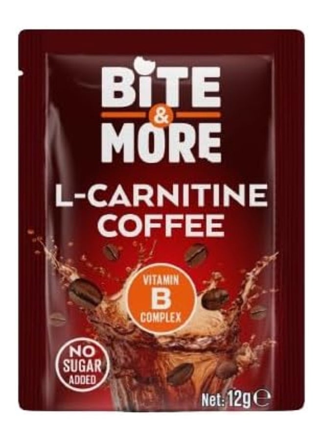Bite & More L-Carnitine Coffee 12G Sachets Fat Burning Enhanced Metabolism Energy Boost No Jitters Supports 10 Pack  - Image 1