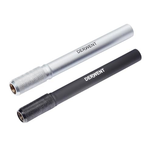 Derwent Pencil Extender Set, Silver and Black, for Pencils up to 8mm, (2300124) - Image 1