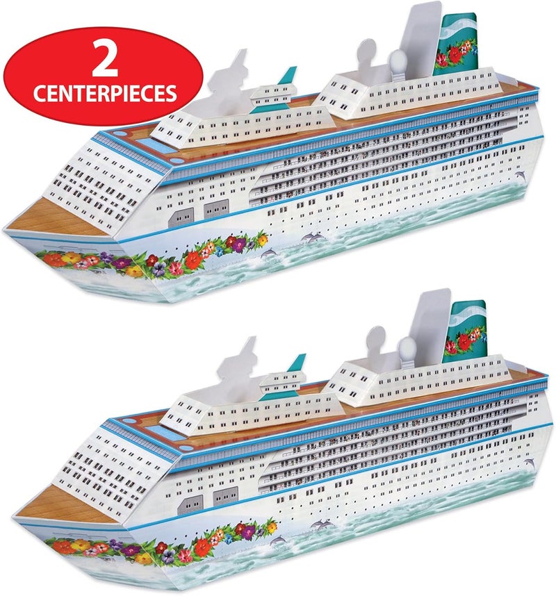 Beistle  Three Dimensional Fillable Cruise Ship Table Centerpiece 1325 Nautical DecorationsBon Voyage Ocean Theme Party Supplies Made In USA Since 1900 Multicolor - Image 4