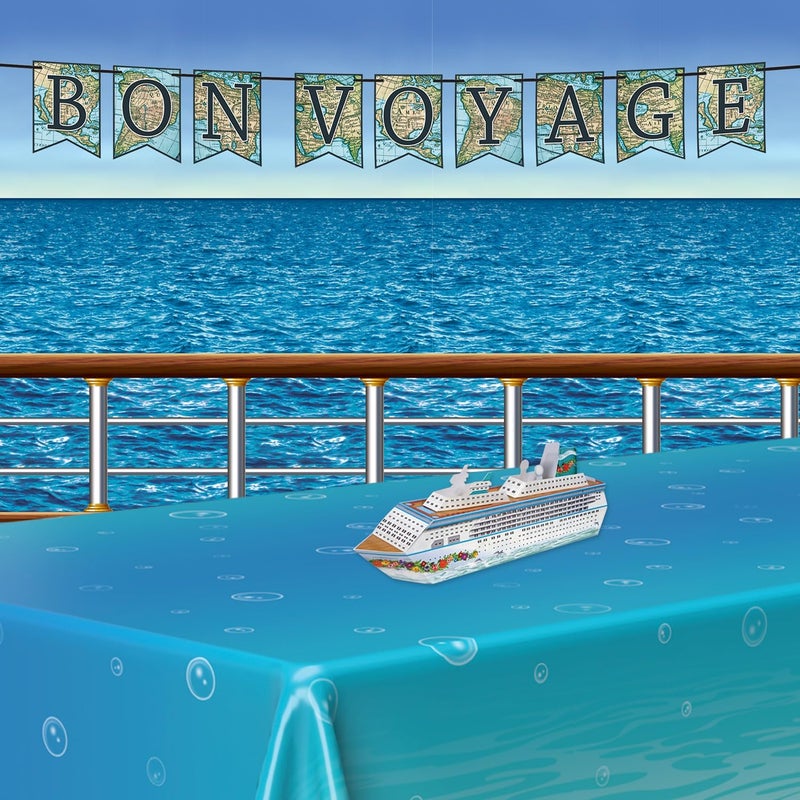 Beistle  Three Dimensional Fillable Cruise Ship Table Centerpiece 1325 Nautical DecorationsBon Voyage Ocean Theme Party Supplies Made In USA Since 1900 Multicolor - Image 5