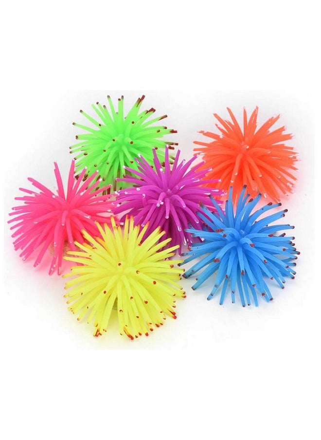 GOOTRADES gootrades Pack of 6 Artificial Sea Anemone Coral Aquarium Fish Tank Ornament Plus Free Bio-Balls  - Image 1
