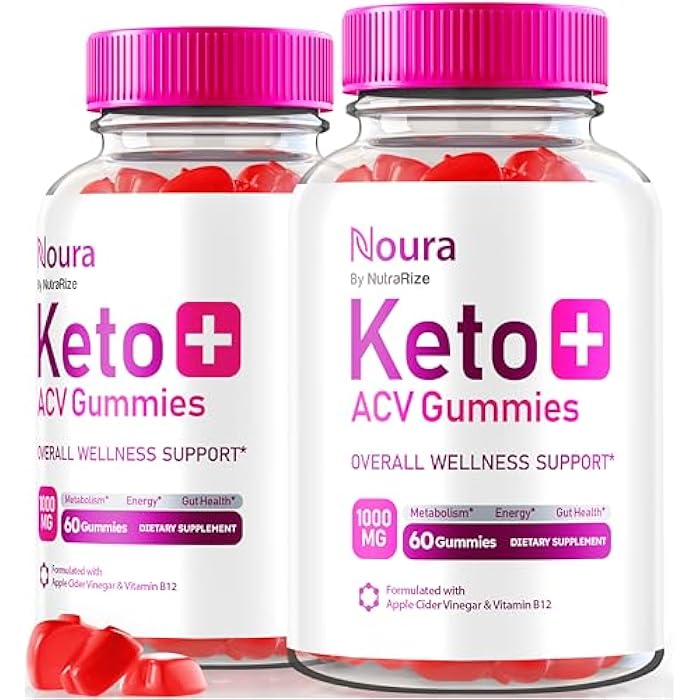 NutraRize (Pack of 2 Noura Keto + ACV Gummies, Official Keto Supplement, All Natural Keto Plus ACV, Apple Cider Vinegar Keto Reviews (120 Gummies) - Image 1