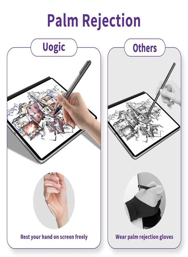 Uogic Pen for Microsoft Surface, 4096 Pressure Sensitivity Palm Rejection Stylus, for Surface Pro (6th/7th/7+/8th/9th/10th/X Gen), Surface Go (1st/2nd/3rd Gen), Surface Book (1st/2nd/3rd Gen) - Image 4