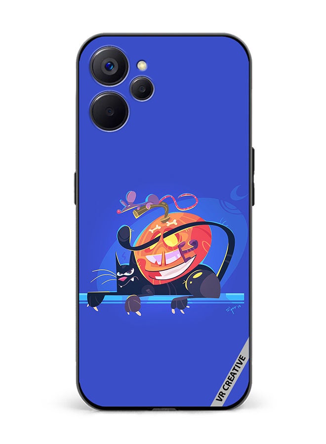 VR CREATIVE Protective Case Cover For Realme 10 5G Halloween Cat Design Multicolour - Image 1