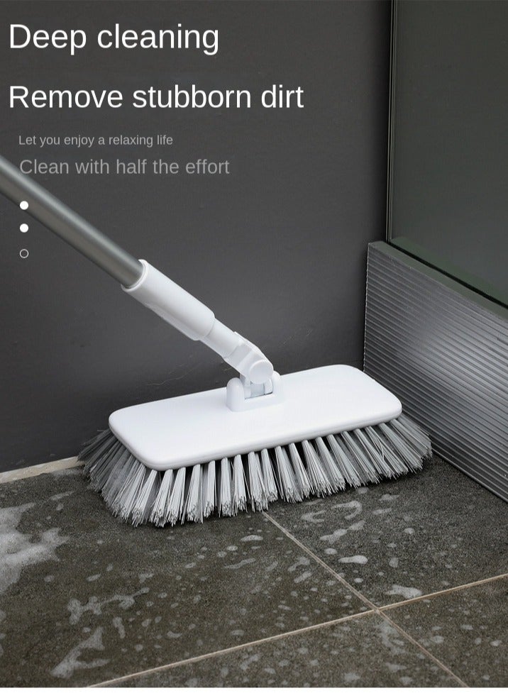 اليسا فرشاة تنظيف متينة بمقبض طويل - تنظيف عميق بشعيرات صلبة لزوايا الحمام وشقوق بلاط المطبخ وتنظيف الأرضيات - مثالية للاستخدام المنزلي والمكتبي والتجاري - Image 1