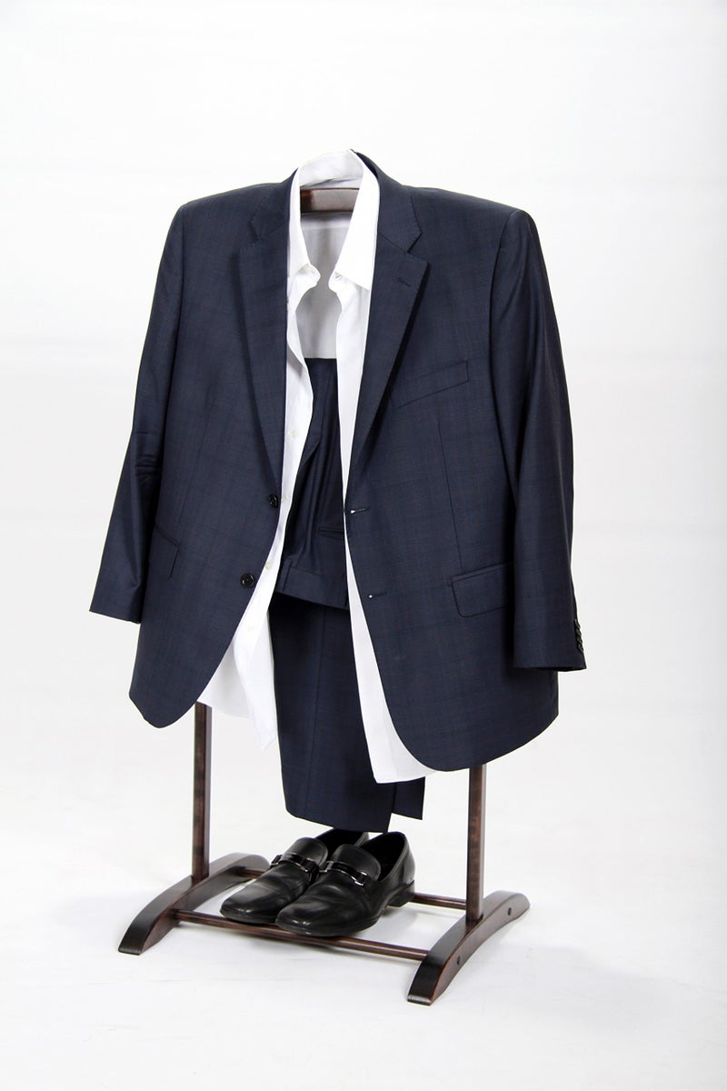 Homenetics Deluxe Hardwood Clothes Valet Stand Red Mahogany