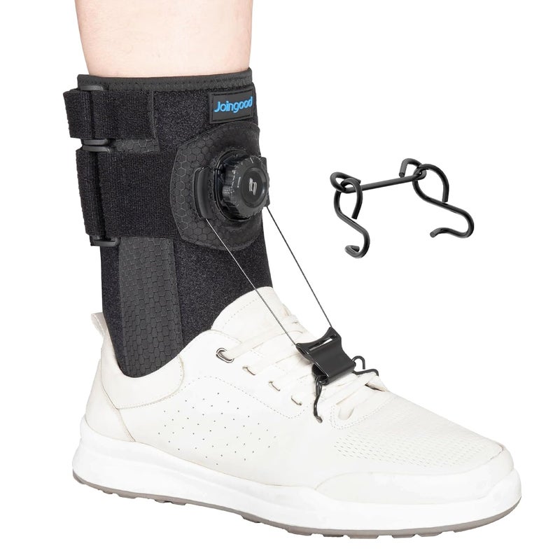 joingood Adjustable AFO Foot Drop Brace with Quick Release Dial, Drop Foot Support for Nerve Damage or Muscle Weakness, with Wide Hook for Shoes Slippers Left or Right Foot, Unisex, S/M - Image 1