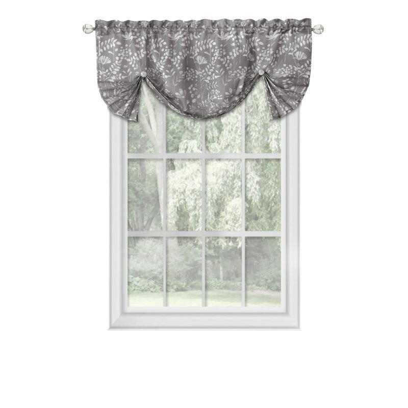 ACHIM Charlotte Pleated Roman Valance Grey