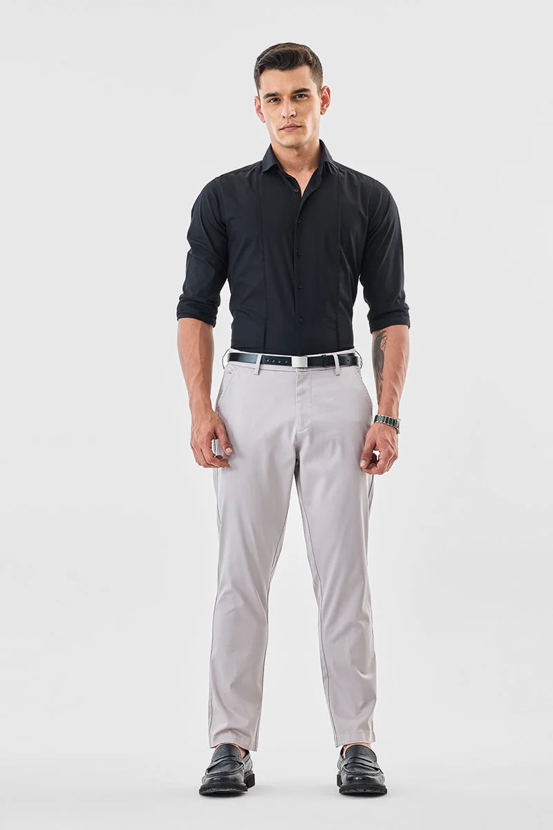 SNITCH بناطيل تشينو بقصة ضيقة مطاطية واسعة من الأسفل