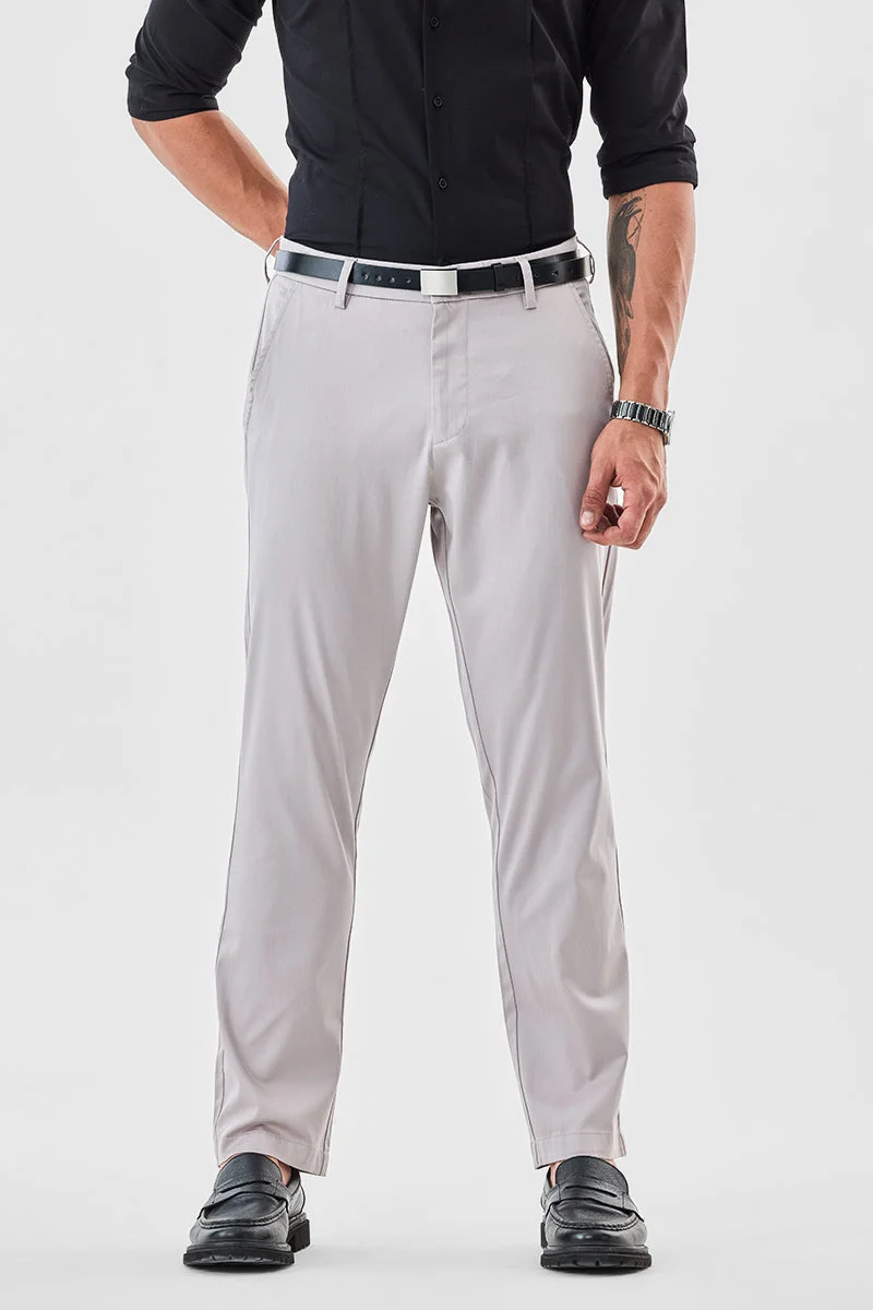 SNITCH بناطيل تشينو بقصة ضيقة مطاطية واسعة من الأسفل