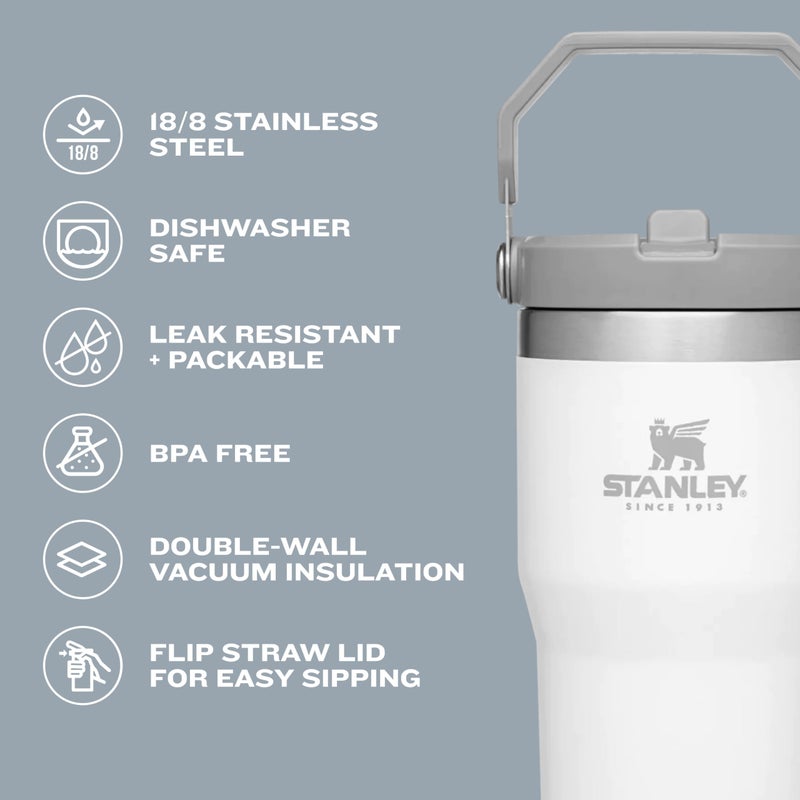Stanley IceFlow Flip Straw Tumbler with Handle 20 oz | Twist On Lid and Flip Up Straw | Leak Resistant Water Bottle | Insulated Stainless Steel |BPA-Free | Azure - Image 3