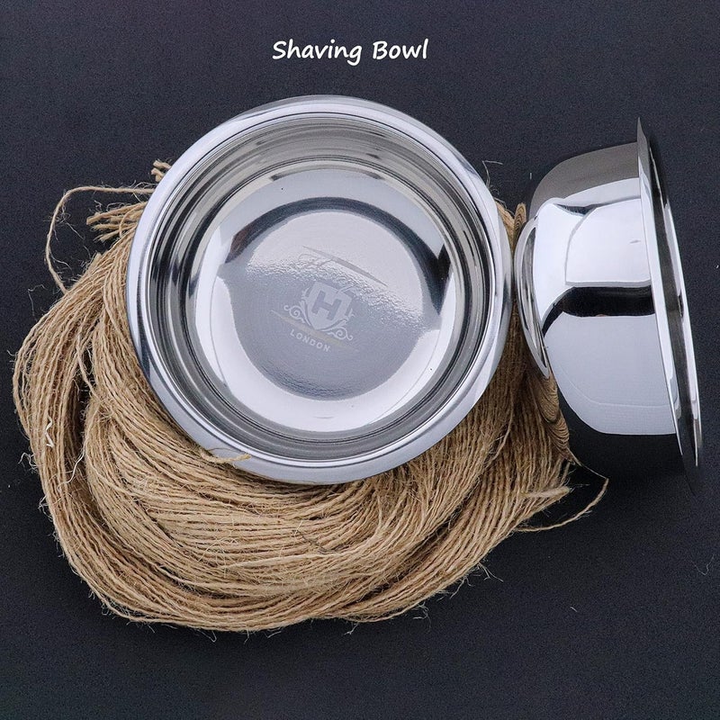 Haryali London 4pcs Wooden Shaving Set for Men Classic Wet Shave Kit with Cut Throat Razor Black Badger Hair Shaving Brush Shaving Soap Stainless Steel Shaving Bowl Mens Grooming Set for Beard Care - Image 5