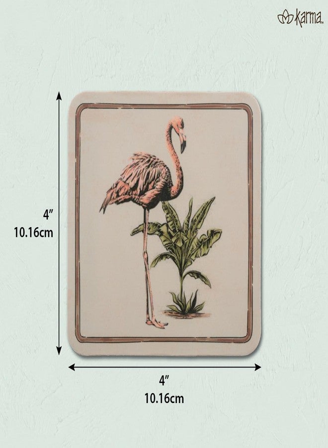Karma, Cork Drink Coasters Set of 4, Palm Tree Square Coasters for Dinning Table and Coffee Table, Aloha - Image 2