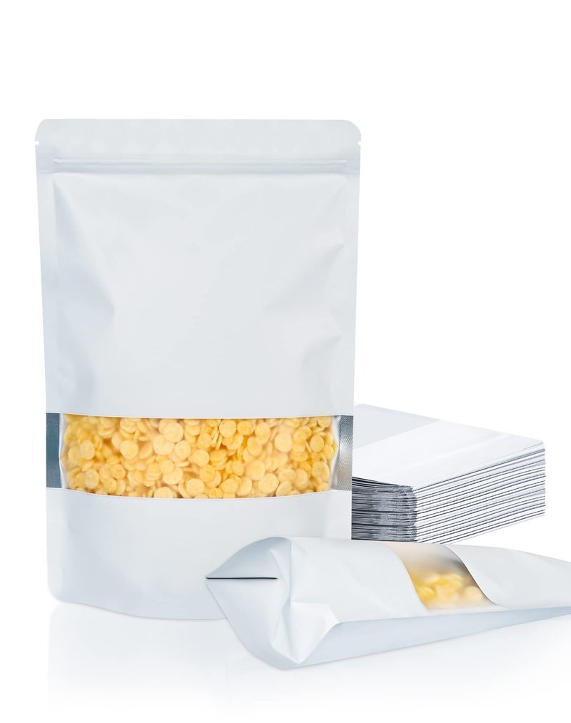 FireKylin 100 Pack Smell Proof Bags Resealable Bags with Matte Window Foil Pouch Stand Up Sealable Bags for PackagingWhite35 x 51 