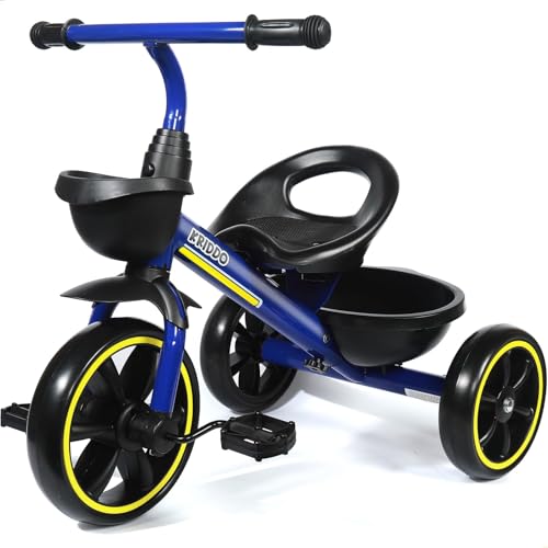 KRIDDO Kids Tricycles Age 24 Month to 4 Years Toddler Kids Trike for 25 to 5 Year Old Gift Toddler Tricycles for 24 Year Olds Trikes for Toddlers Blue - Image 1