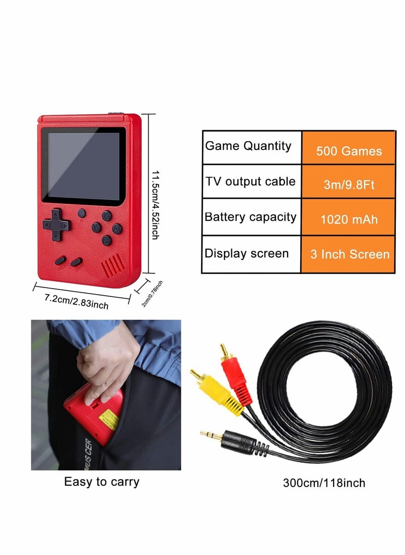 KASTWAVE - Handheld Game Console, 400 Classic FC Games, Mini Handheld Game Console with 3.0-Inches Color Screen , 1020mAh Rechargeable Battery That Can Connect to TV and Two Players - Image 1