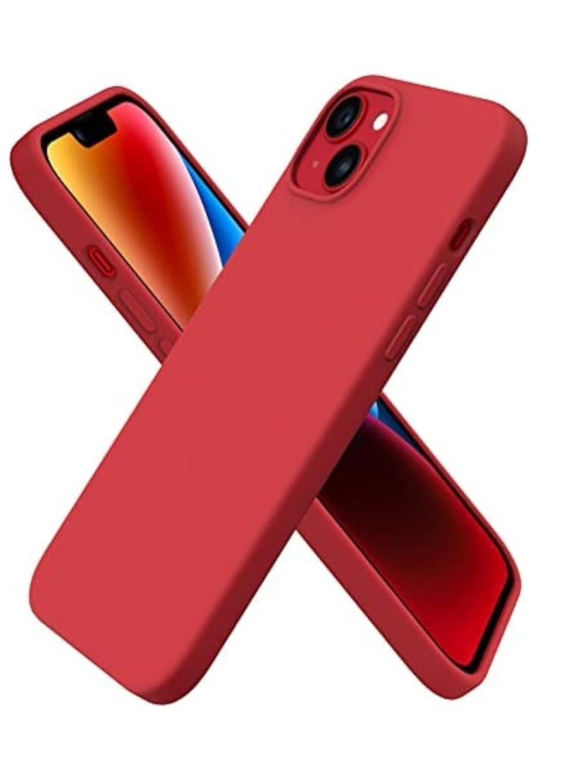Compatible with iPhone 14 Plus/iPhone 15 Plus Case  Slim Liquid Silicone Soft Gel Rubber Cover Protective Phone Case with Anti-Scratch Microfiber Lining
