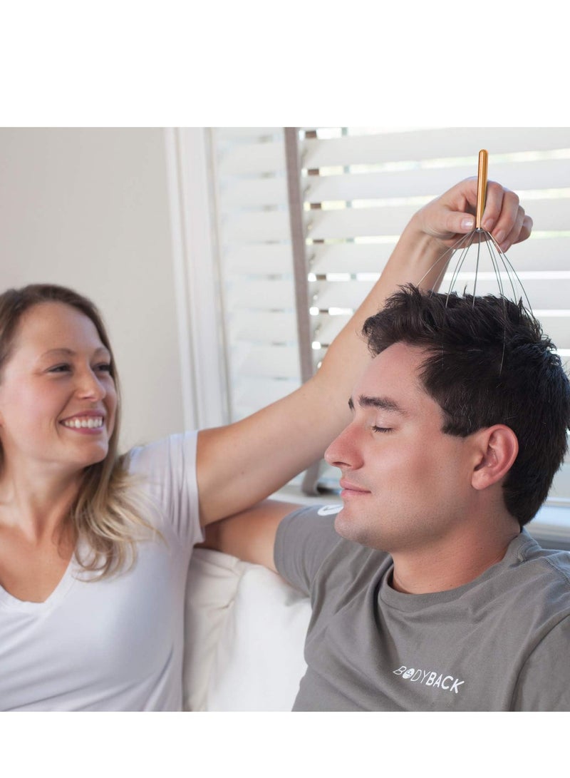 general Scalp Massagers, 20 Fingers Hand-held Massage Tingle, Head Massagers for Deep Relaxation, Stress Relief and Hair Stimulation,Gold - Image 5