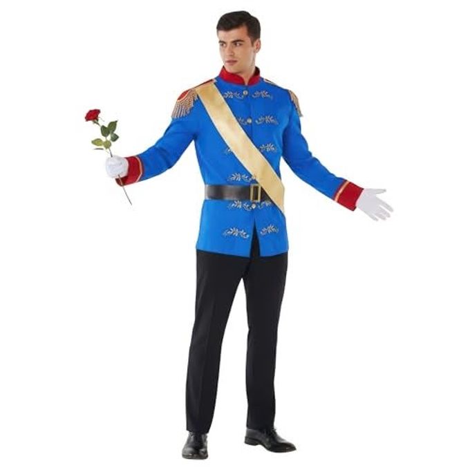 MORPH Prince Charming Costume for Men  Royal Jacket, Sash & Belt  Adult Prince Halloween Costume For Men, Parties & Events, Large - Image 1