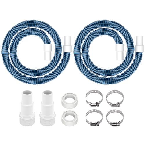 ANTOBLE 1 1/2" Swimming Pool Filter Hose Above Ground Pool Pump Hose Replacement Kit (6 Feet, 2 Hoses+4 Clamps+2 Adapters+2 Tapes) - Image 1