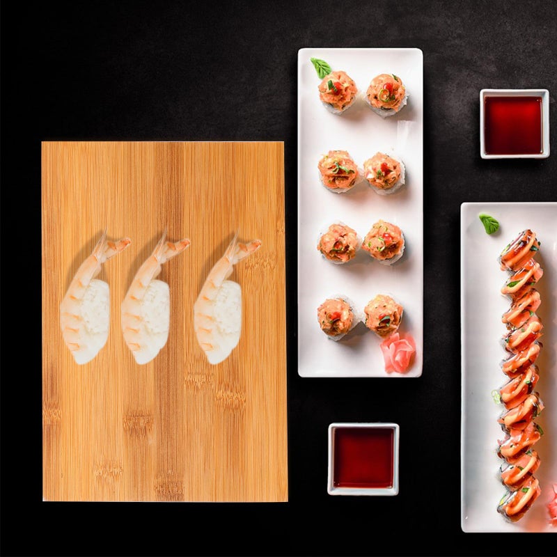 Large Carbonized Sushi Serving Plate Japanese Style Sashimi Board for Dessert and Fruit Display - Image 4