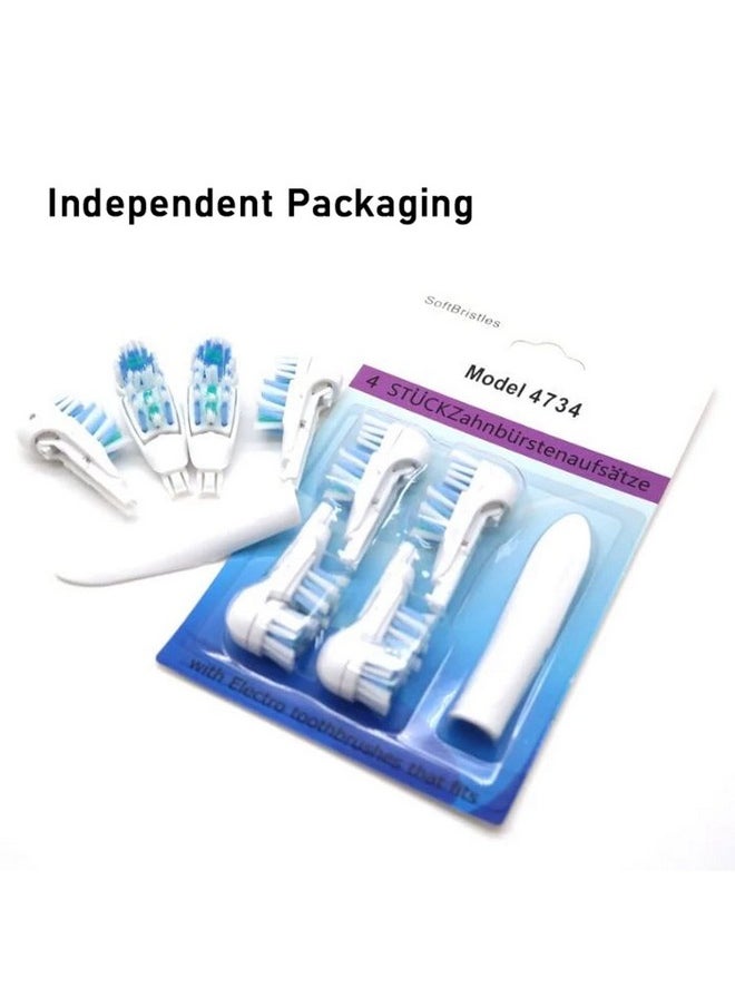 Majestic Pure - Sensitive Replacement Toothbrush Heads Compatible With Oralb Cross Action Power 3733 4732 Rotating Powerhead And Crisscross Bristles (White) - Image 1