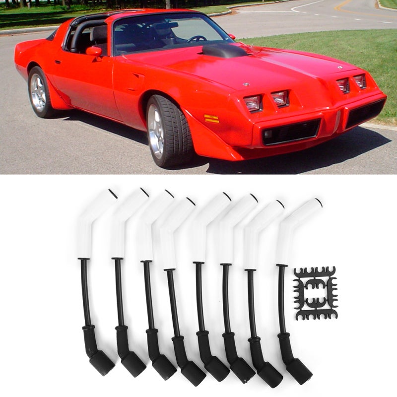 Ignition Wire Kit: 8mm Black Double Silicone Construction - 500 Ohms/Ft RFI/EMI Suppression, 600°F Jacket, 2000°F Ceramic Boots for GM LS LT Engines, Camaro, Corvette, Firebird 1997-2004 - Image 1