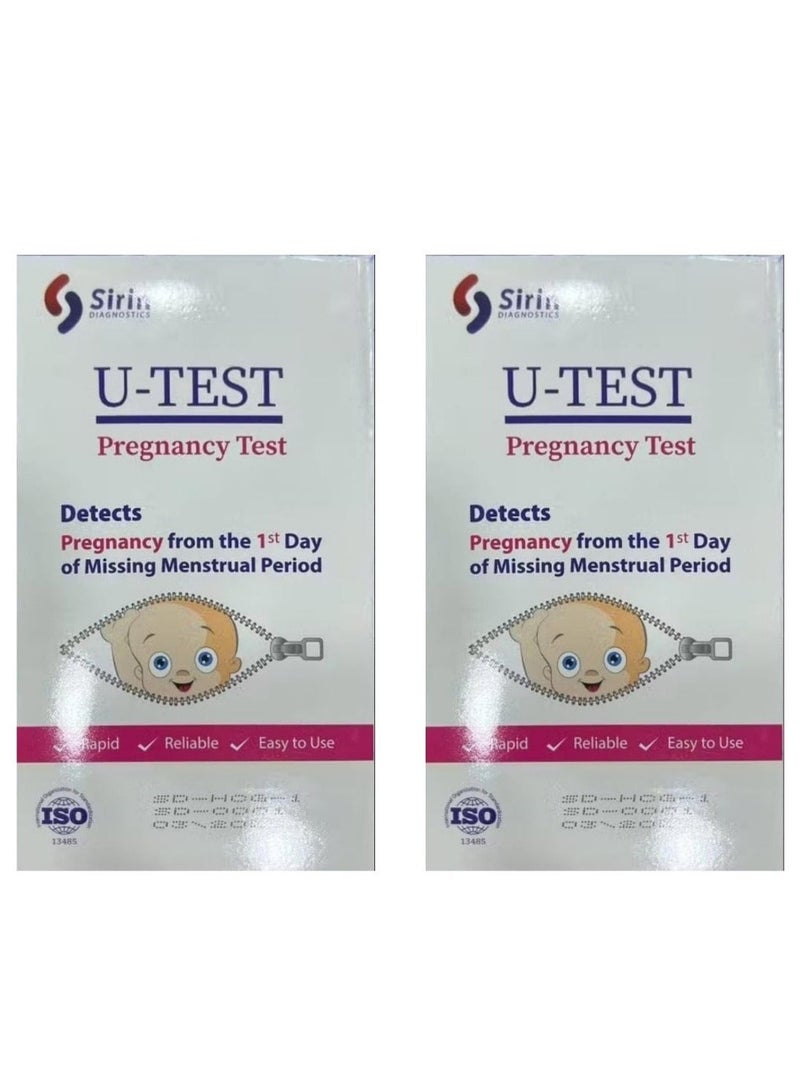 Test AB Two U-test pregnancy tests are a simple, quick, and reliable one-step process. - Image 2