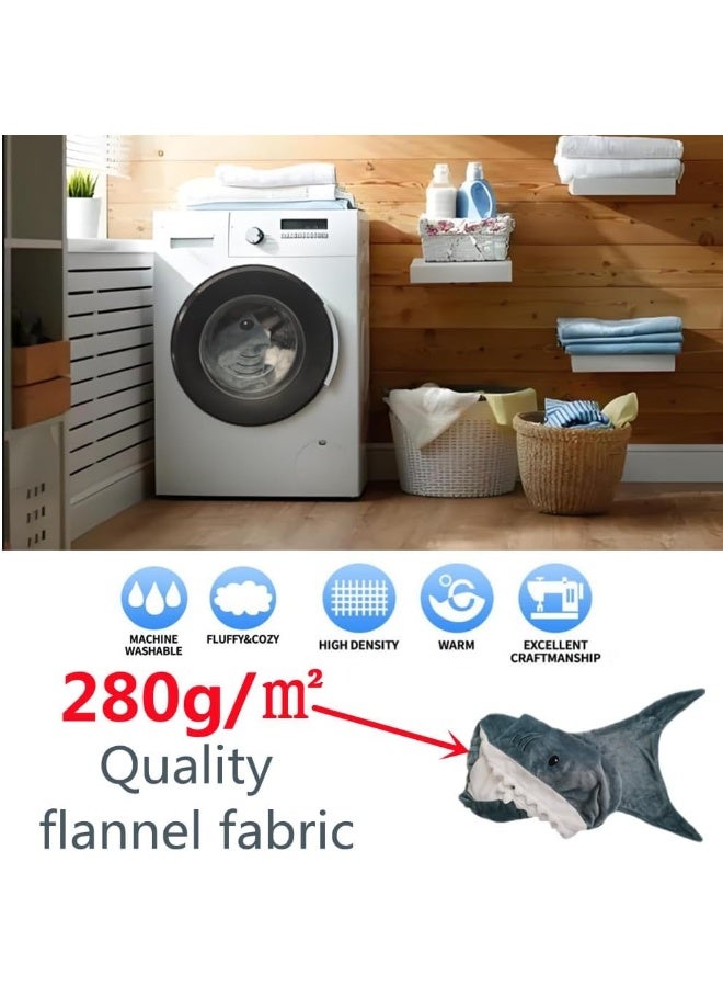 Shark Blanket Super Soft Cozy Flannel Hoodie Shark Sleeping Bag Shark Tail Wearable Fleece Throw Blanket Adult Kids Cosplay Shark Costume Shark Gifts for Shark Lovers  - Image 2