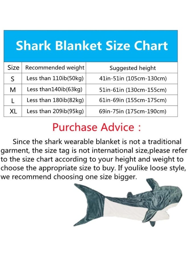 Shark Blanket Super Soft Cozy Flannel Hoodie Shark Sleeping Bag Shark Tail Wearable Fleece Throw Blanket Adult Kids Cosplay Shark Costume Shark Gifts for Shark Lovers  - Image 3