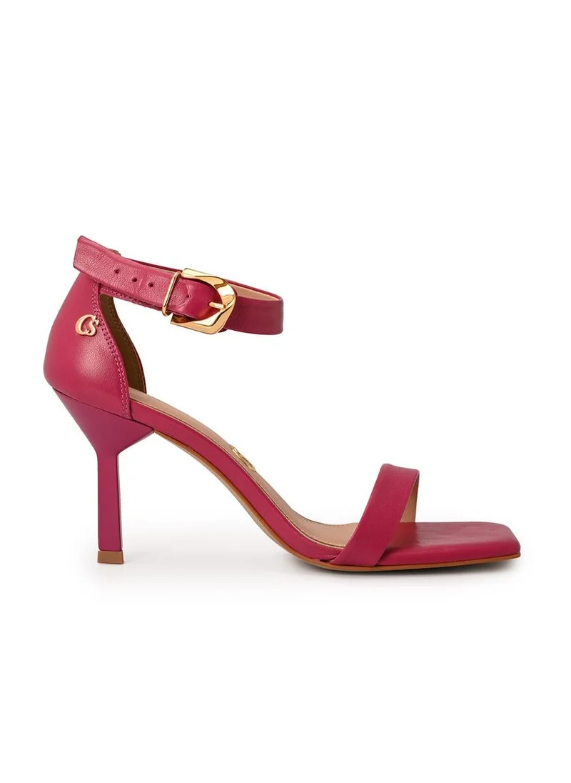 Carmen Steffens Fuchsia Pink Geometric Heel Sandal