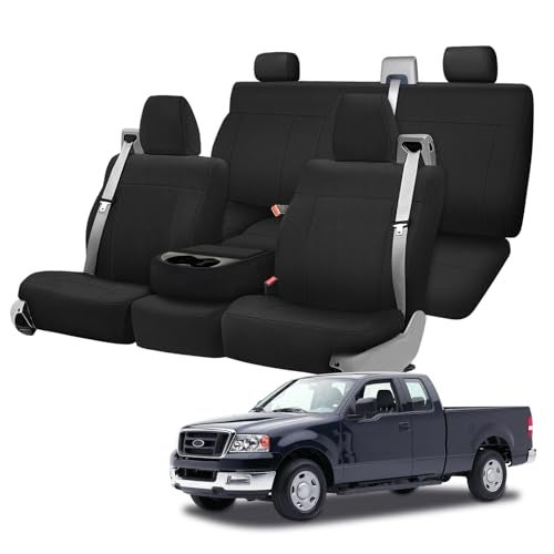 Kistrba Truck Seat Cover Compatible with 2004-2008 Ford F150 XLT Super Cab Front & Rear, Knitted Fabric Durability Heavy Duty Seat Cover - Image 1