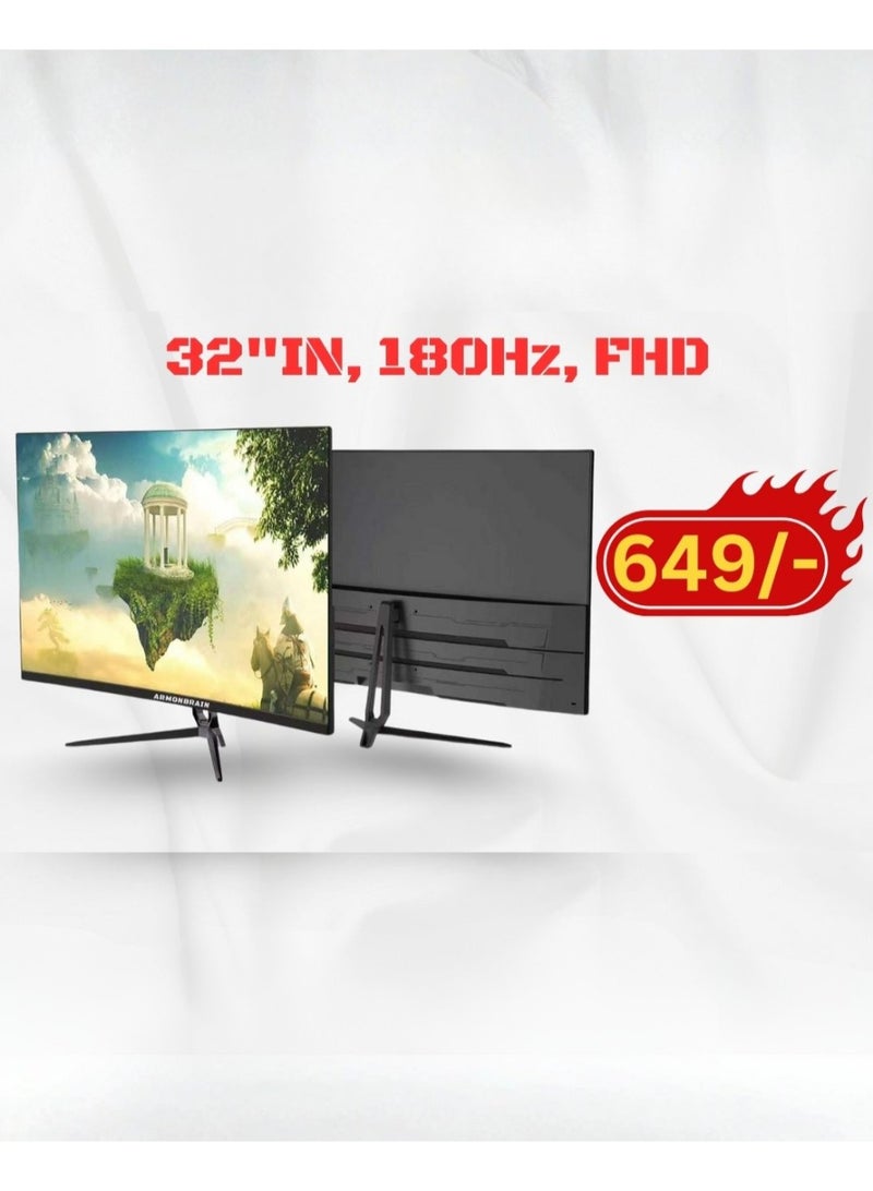 شاشة ألعاب أرمون برين 32 بوصة، معدل تحديث 180 هرتز، دقة FHD – تصميم بدون إطار، HDMI/DP - Image 2