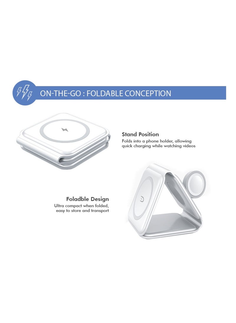 FORCE - Force Power 15W 3 in 1 Foldable Wireless Charger Lifetime Warranty - Image 1