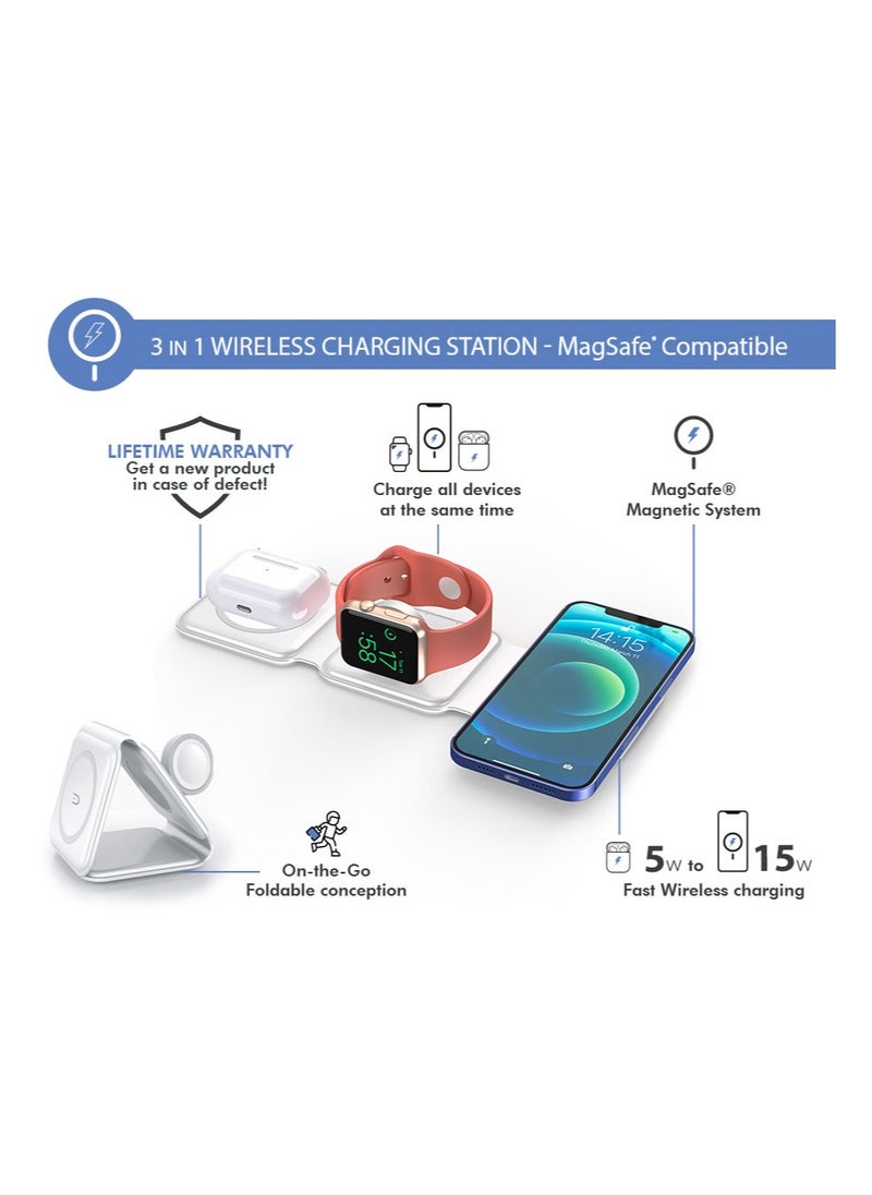 FORCE - Force Power 15W 3 in 1 Foldable Wireless Charger Lifetime Warranty - Image 1