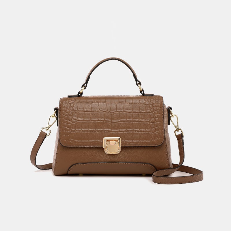 Genuine Leather Crocodile Pattern Top-Layer Cowhide Shoulder Bag 2026 New Trendy Commuter Shopping High-End Handbag Crossbody Bag - Image 5