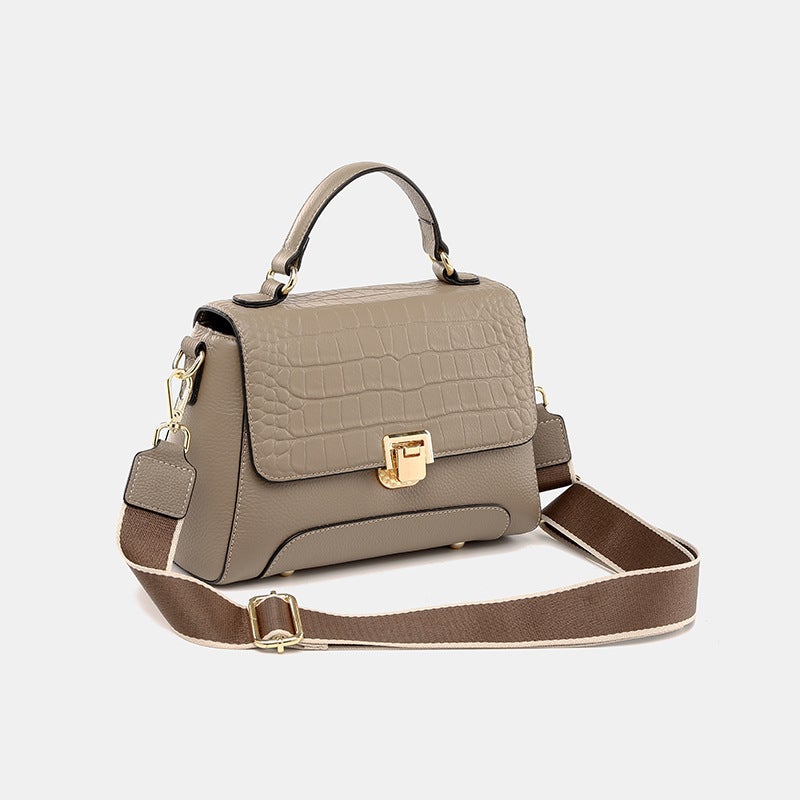 Genuine Leather Crocodile Pattern Top-Layer Cowhide Shoulder Bag 2026 New Trendy Commuter Shopping High-End Handbag Crossbody Bag - Image 2