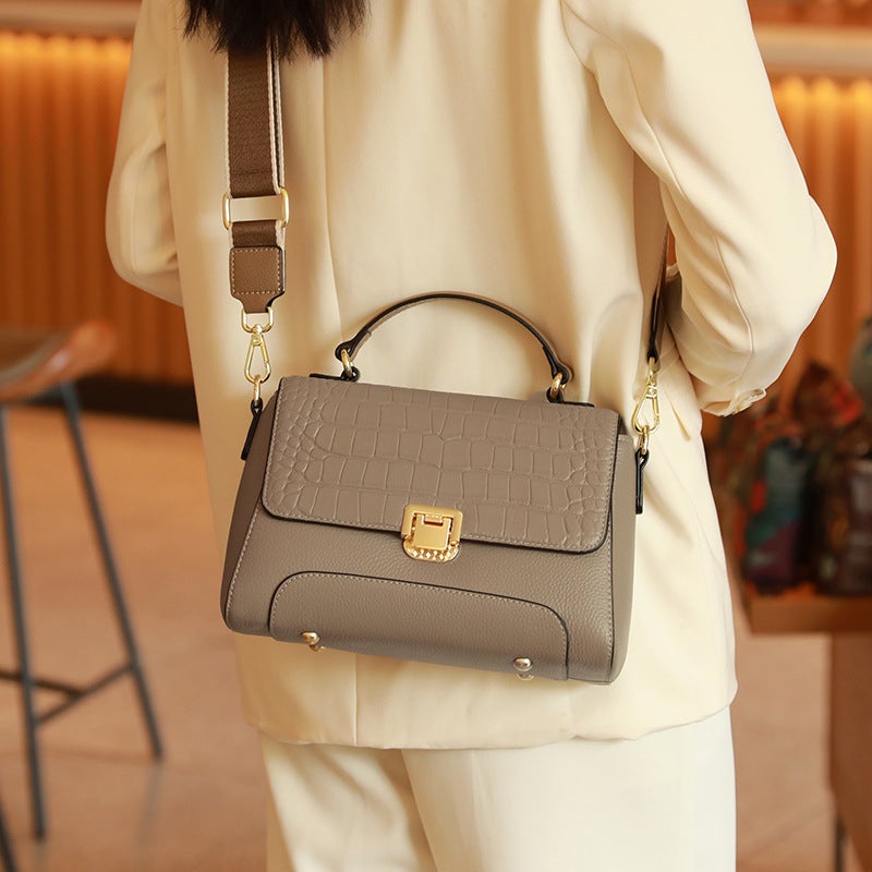 Genuine Leather Crocodile Pattern Top-Layer Cowhide Shoulder Bag 2026 New Trendy Commuter Shopping High-End Handbag Crossbody Bag - Image 3